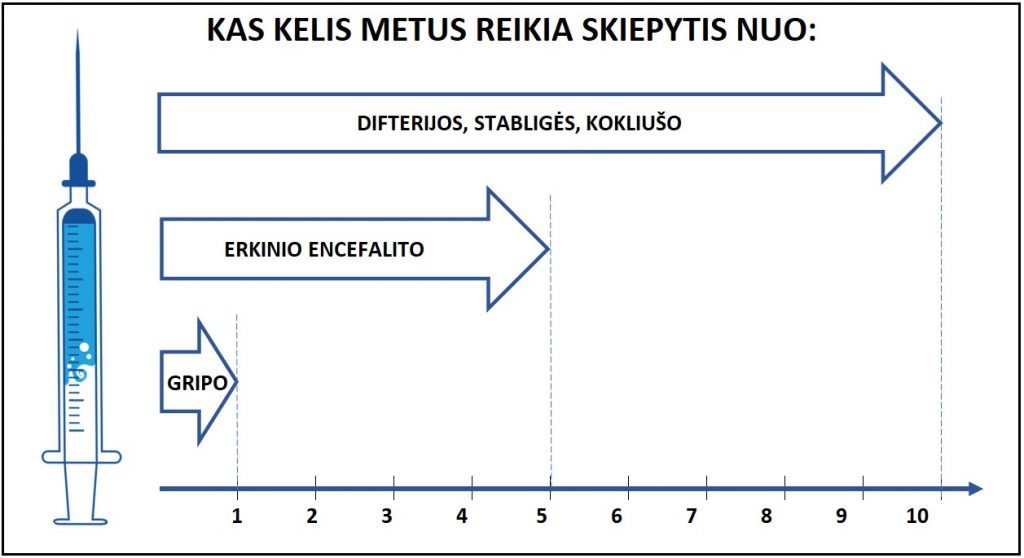 skiepų galiojimo terminai